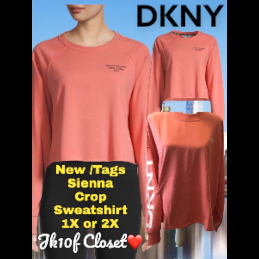 LOWEST🌺 NWT DKNY 1X or 2X SIENNA SIENNA LOGO SWEATSHIRT